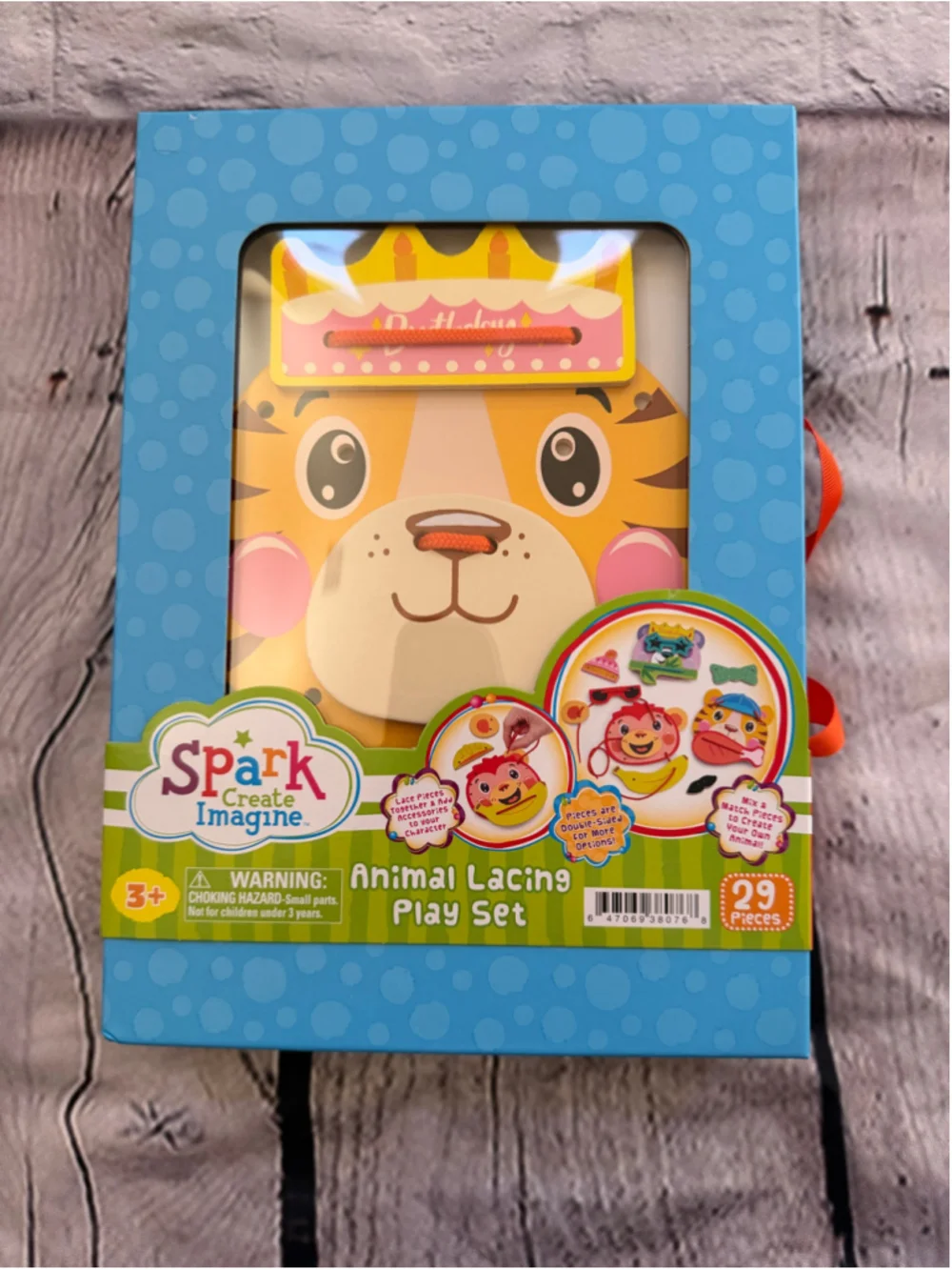 NEW Spark Create Imagine Animal Lacing Play Set One Size Blue Yellow